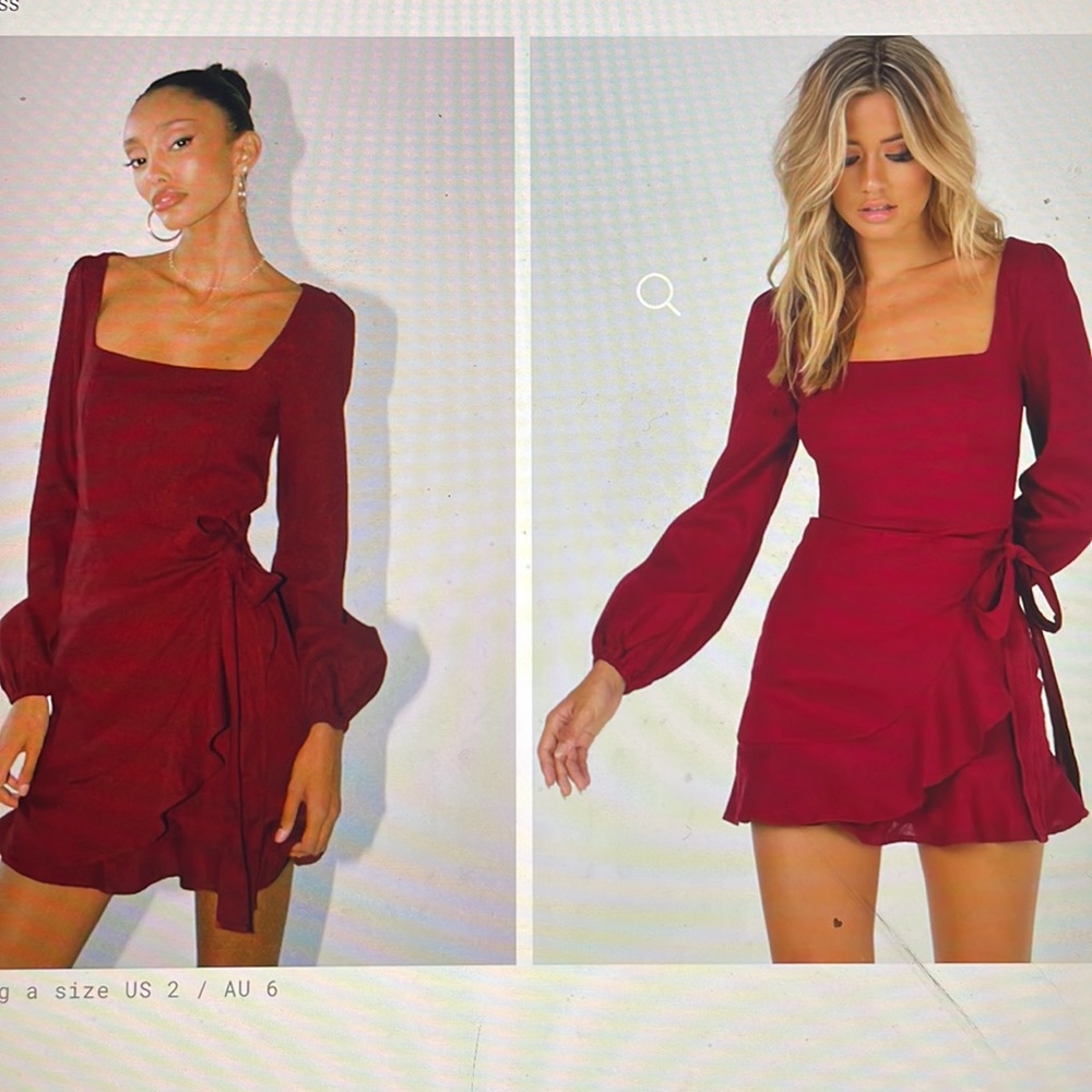 PRINCESS POLLY red long sleeve dress! Only worn once
